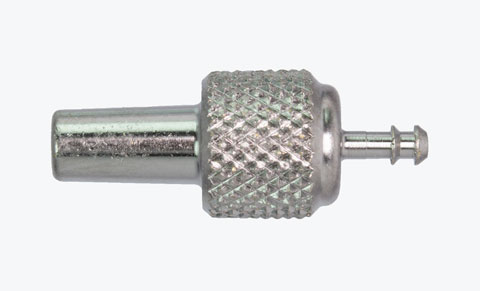 A1275 Male Luer to 0.085" O.D. Barb (5/16" round body,knurled) Plated Brass Luer to Tube Barb S4J Manufacturing